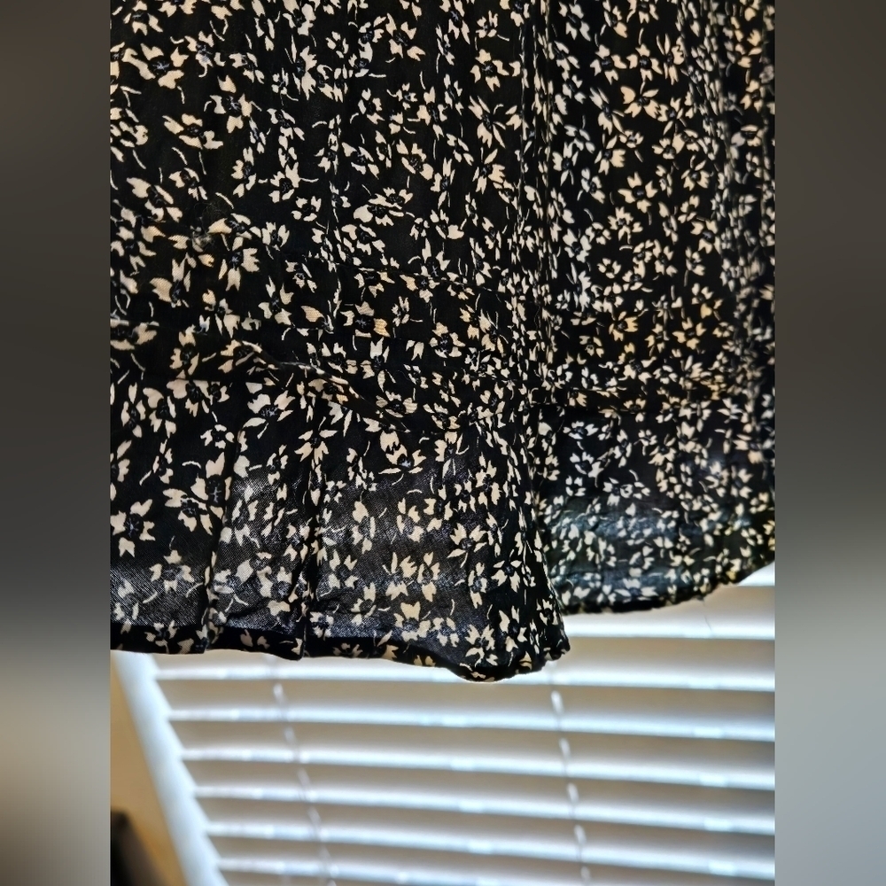 ✨FREE PEOPLE✨ One Fine Day Mini Dress in Black and White Floral Print Size XS - Picture 4 of 9